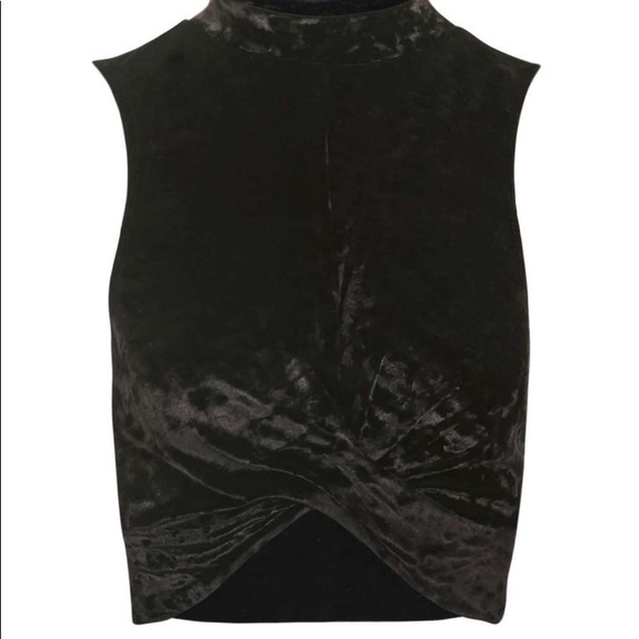 Topshop Tops - Velvet crop top size 4